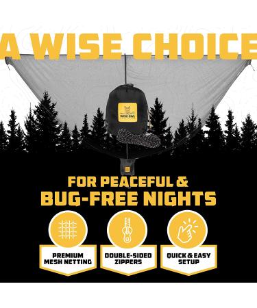 Wise Owl Outfitters Hammock Bug Net - Premium Waterproof Mesh Netting with Double-Sided Zipper for Hammocks - Essential Camping Gear in Black - Buy Online on SooperMarket.com