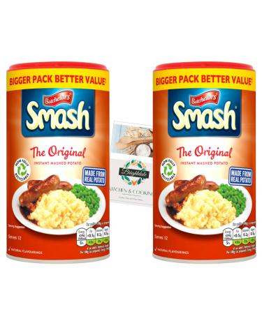 Instant Mash Bundle with Batchelors Smash Original Mash Potato 360g 2 Pack + Brightdale Kitchen Booklet