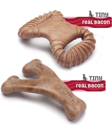 Benebone Puppy Dog Chew Toy - Made in USA Tiny 2-Pack - Dental Chew/Wishbone for Modest Chewers - Buy Online on SooperMarket.com
