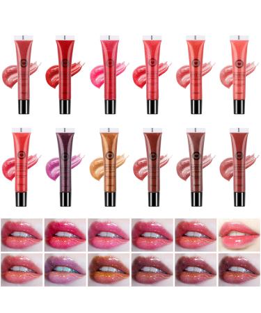 Glitter Lip Gloss Set  12Pcs High Shine Lip Gloss  Moisturizing Lipgloss  Flavored Lip Gloss for Girls 10-12  Hydrating Lip Oil Lip Shine Lipgloss sets for Women