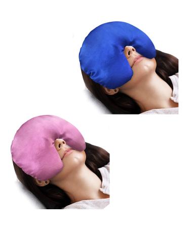 Atsuwell Sinus Mask Warm & Cold Compress Eye Mask for Dry Eyes Pink and Blue