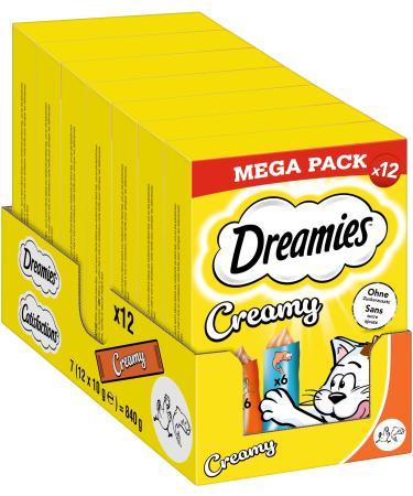 Dreamies Creamy Snacks Creamy cat snacks with chicken & salmon mega pack 7x12x10g Chicken & Salmon 1.43 g (pack of 7)