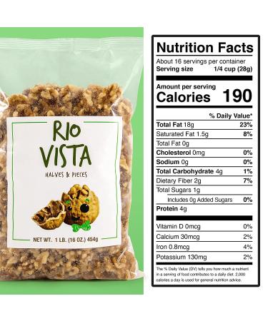 Wilbur Packing Company Rio Vista 16 oz. Walnut Halves & Pieces 2-Pack | California Grown Raw Walnuts | 100% Natural Non-GMO | Unsalted & Shelled | No Preservatives - 1 lb - Buy Online on SooperMarket.com