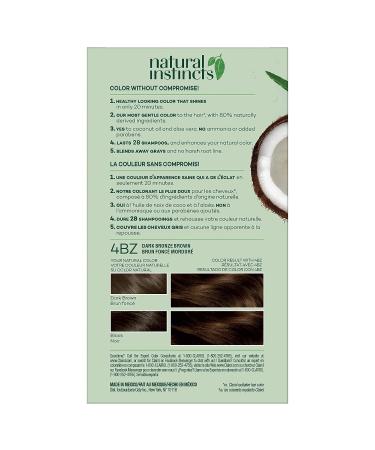 Clairol Natural Instincts Demi-Permanent Hair Dye 4BZ Dark Bronze Brown 5.85 Fl Oz - Pack of 1 - Buy Online on SooperMarket.com