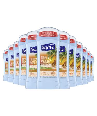 Suave Tropical Paradise Invisible Solid Anti-Perspirant Deodorant 2.6 oz (Pack of 12) 2.6 Ounce (Pack of 12)