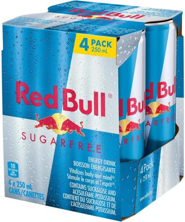 Red Bull Energy Drink Sugar Free 250 ml (4 pack) 250ml (Pack of 4) - Buy Online on SooperMarket.com