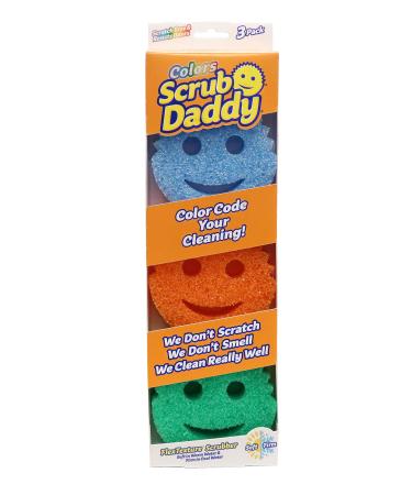 Scrub Daddy Color Sponge - Scratch-Free Multipurpose Dish Sponge Color Variety Pack - BPA Free & Made with Polymer Foam - Stain, Mold & Odor Resistant Kitchen Sponge (3 Count) 3 Count (Pack of 1)