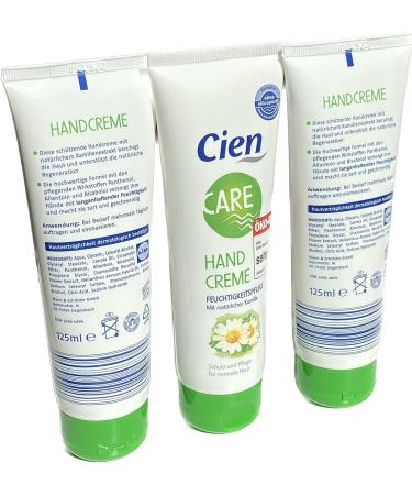 Cien CARE Hand Cream 125ml - Moisture & Care with Natural Chamomile (3-Pack) - Hydrating Hand Moisturizer for Soft Skin - Buy Online on SooperMarket.com