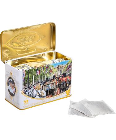 New English Teas Trooping The Colour Tea Tin with 40 English Breakfast Teabags Queen Elizabeth II - Buy Online on SooperMarket.com