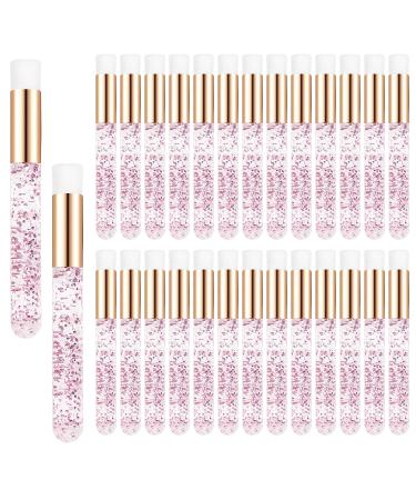 MyAoKuE-UP Crystal Lash Shampoo Brushes- Eyelash Cleaning Brush Soft Makeup Brushes for Eyelash Extensions Cleansing Nose Pore Deep Cleaning Brush Purple 30pcs