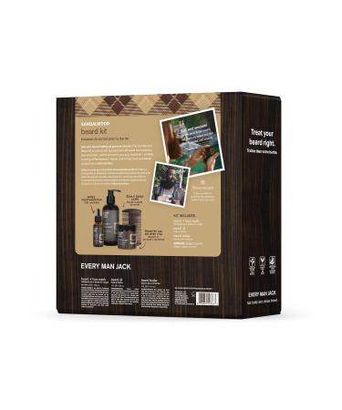 Every Man Jack Sandalwood Beard Kit - Premium Grooming Gift for Men | International Shipping Available - Buy Online on SooperMarket.com