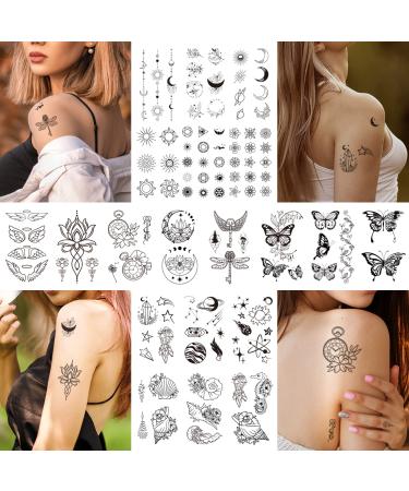 Celaza Temporary Tattoos for Women - 275 Styles of Long-Lasting Fake Tattoo Stickers - Sexy Black Henna Tatuajes Temporales - 61 Sheets - Buy Online on SooperMarket.com
