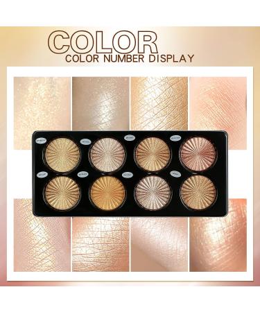 Beteligir 8 Color Highlighter Powder Palette - Facial Bronzers Illuminator Palette for Long Lasting Brilliant Skin - Face Makeup Set - Buy Online on SooperMarket.com
