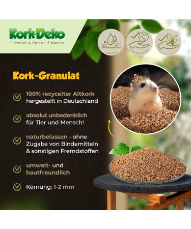 High-Quality 1 Liter Fine Cork Granulate (1-2 mm) for Terrariums Reptile Substrate and Model Building Decoration - Buy Online on SooperMarket.com