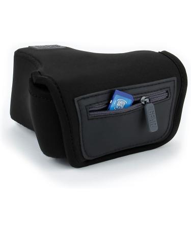 USA GEAR Black Neoprene DSLR SLR Camera Sleeve Case with Belt Loop and Accessory Storage - Compatible with Nikon D3400, Canon EOS Rebel SL2, Pentax K-70 | Protective Holster for Camera - Buy Online on SooperMarket.com