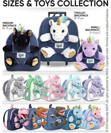 Naturally KIDS Small Unicorn Backpack for 3-4 Year Old Girls - Purple Toddler Backpack with Stuffed Animal - Perfect Gift for Girls - Includes Pockets & Reflective Logo - Buy Online on SooperMarket.com