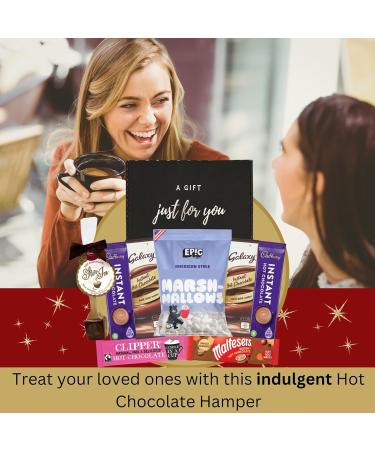 Deluxe Hot Chocolate Gift Set with 6 Variety Pack - Cadbury, Galaxy, Clipper, Maltesers - Includes Mini Marshmallows and Chocolate Spoon - Buy Online on SooperMarket.com
