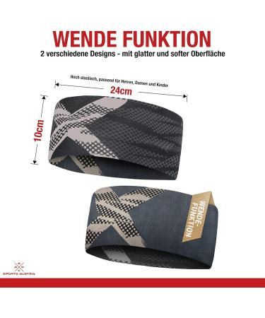 Sports Headband for Turning - Lightweight Elastic Quick-Drying Ideal for Hiking Running Biking and Skiing - Black Gray - Single Pack - Buy Online on SooperMarket.com