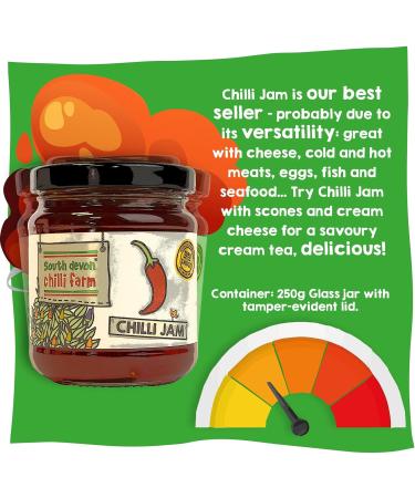 South Devon Chilli Farm | Fresh Chilli Jam Ideal Condiment for Cheese Meats Eggs & Seafood Gluten Free Vegan Friendly 250g Jar - Case of 6 - Buy Online on SooperMarket.com