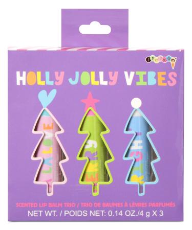iscream Holly Jolly Vibes 3-piece Scented Holiday Lip Balm Set 3-piece Lip Balm Set