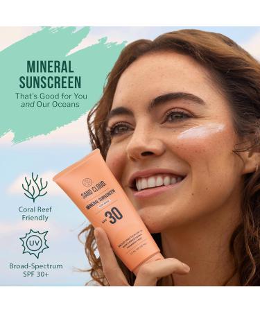 Buy Sand Cloud Broad Spectrum Mineral Sunscreen SPF 30 - Fragrance-Free Zinc Oxide Face Sunscreen for Sensitive Skin | Hydrating & Nourishing 1.7 Oz - Buy Online on SooperMarket.com