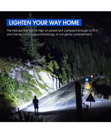 RECHOO S2000 High-Powered LED Flashlight | 2000 Lumens, 3 Modes, Zoomable, Water Resistant | Ideal for Camping, Outdoor Activities, and Emergencies - Buy Online on SooperMarket.com