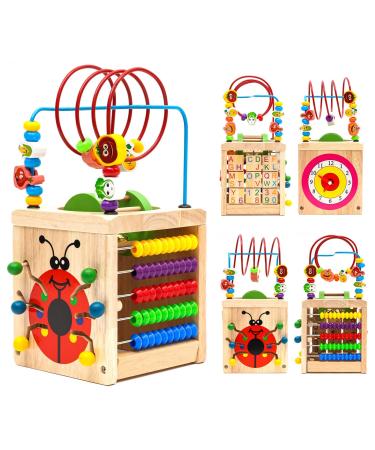 Arkyomi motor cubes Montessori wooden toys from 1 year baby children big motor loop activity dice birthday gift for one -year -old girl boy