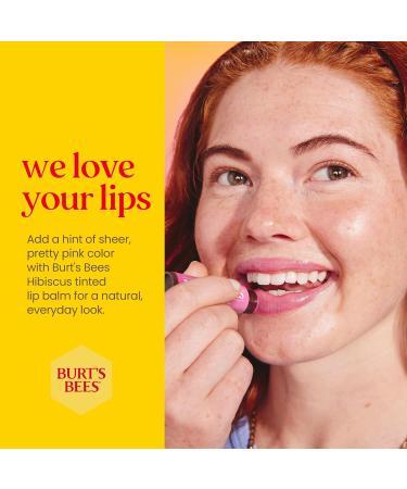 Burt's Bees Tinted Lip Balm Hibiscus - 0.15 Ounce (2 Count) | Natural Moisturizing Lip Care | International Shipping Available - Buy Online on SooperMarket.com