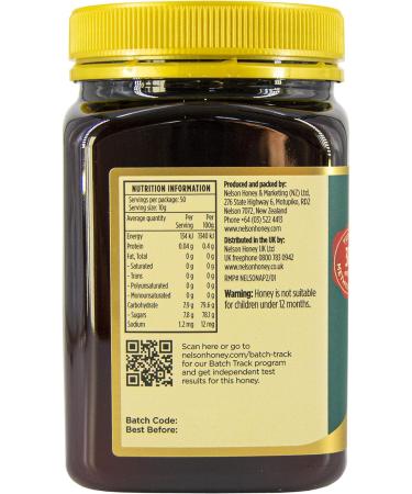 Nelson Honey Manuka Honey 30+ 500g - Pure New Zealand Honey - Buy Online on SooperMarket.com