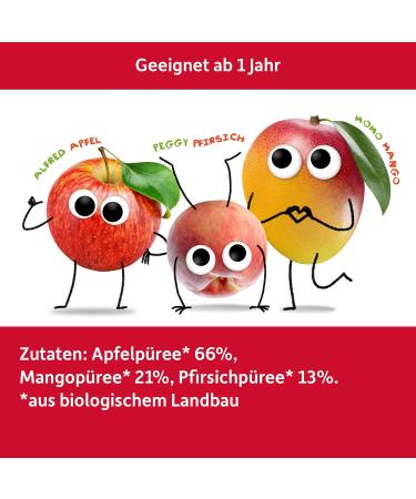 Cheeky Friends Bio Quetschie Apple Mango & Peach Fruit Puree for Babies | Gluten-Free & Vegan | 6 Pack (6 x 100g) - Perfect for Little Ones - Buy Online on SooperMarket.com