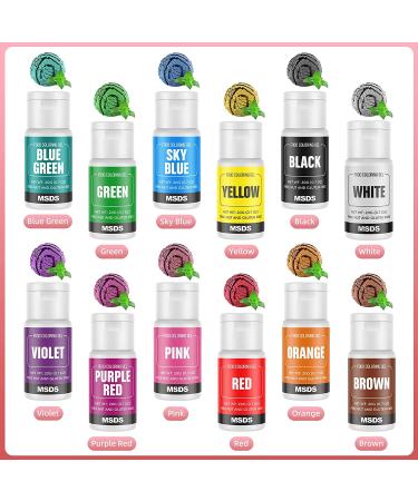 Cherrysea 12 Color Gel Food Coloring Set - Vibrant Tasteless Edible Dye for Cake Decorating & Baking - 0.7 Ounce Bottles (Pack of 12) - Buy Online on SooperMarket.com