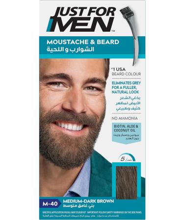 Just For Men Moustache & Beard Medium-Dark Brown Dye with Applicator Brush - M40 - Buy Online on SooperMarket.com