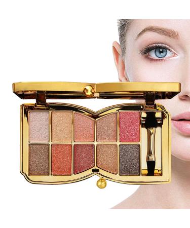 10 Colors Glitter Eyeshadow Pallet Shimmer Colorful Eyeshadow Palette Makeup Diamond Bright Makeup Shimmery Highly Pigmented Waterproof Long-lasting Sweatproof Practice Make Up