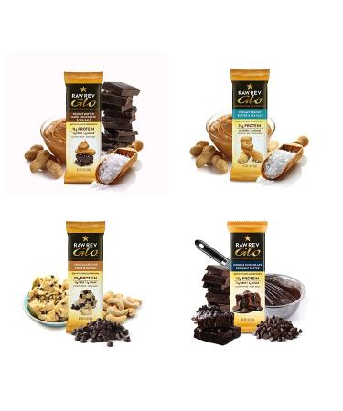 Peaceful Squirrel Raw Rev Glo Bars Variety Pack - High Protein & Fiber, Vegan, Gluten-Free - 14 Bars, 1.6 oz Each - Buy Online on SooperMarket.com