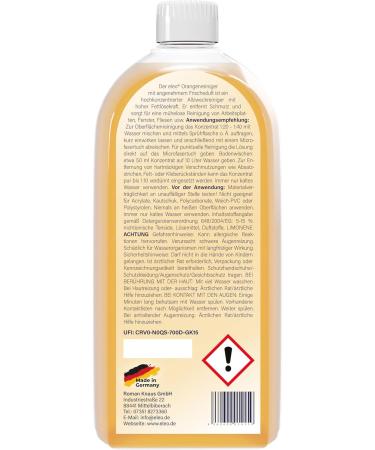 1 Liter Orange All-Purpose Cleaner - High Fat Solving Power for Windows Doors & Worktops - Concentrated Cleaning Agent (1 Pack) - Buy Online on SooperMarket.com