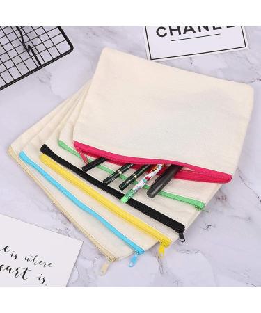 Buy 12-Piece DIY Blank Fabric Bags - Versatile Travel & Cosmetic Bags Perfect Bridesmaid Gifts Beige Canvas Pencil Cases - Buy Online on SooperMarket.com