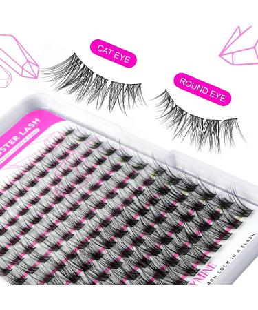 CAELYMINE Cluster Eyelash Extensions 144pcs - D Curl Soft Lash Extension Clusters for Beginners - Reusable 3D Cosplay Eyelash Cluster Extensions - Buy Online on SooperMarket.com