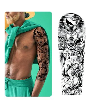 GFHIH Christmas Full Arm Temporary Tattoos for Men and Women - Waterproof & Realistic Sleeve Designs - Long Lasting Holiday Gift - 12 Sheets (L19xW7) - Buy Online on SooperMarket.com