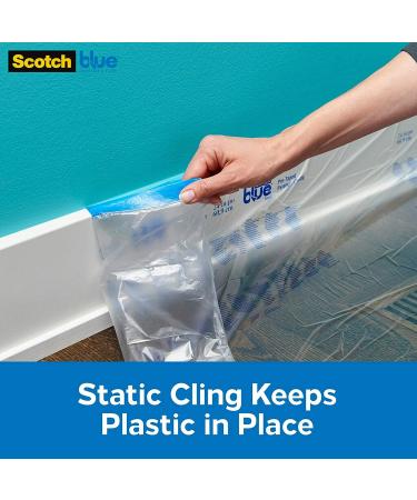 ScotchBlue Pre-Taped Painter's Plastic with Dispenser  Prepares and Protects in One Easy Step  Multi-Surface Painter's Tape and Plastic for Indoor Use  24 Inches x 30 Yards  1 Roll With Dispenser 24 Width - Buy Online on SooperMarket.com