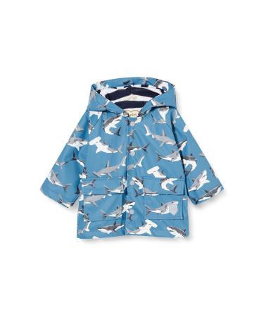 Hatley Girls' Printed Raincoat 24 Months Deep-Sea Sharks
