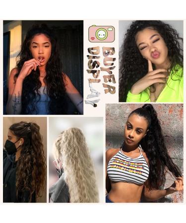 AFNOTE 24 Long Curly Drawstring Ponytail Extension - Synthetic Heat Resistant Fake Ponytail for Women (Black) - Buy Online on SooperMarket.com