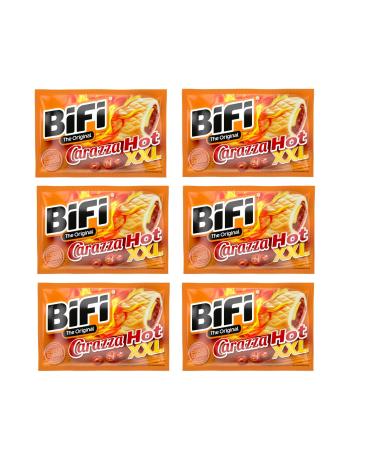 BiFi Carazza Original Hot XXL Pack of 6 (6 x 75 g) Hearty pizza snack to take away