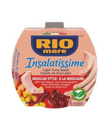 Rio Mare - Insalatissime Tuna Salad - Mexican Style - Ready to Eat Light Tuna Salad High in Protein No Preservatives 160g Mexican Style Salad
