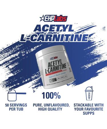 EHP Labs Acetyl L-Carnitine - Supports Natural Energy Production Aids Metabolism Assists in Healthy Brain Function Supports Heart Health Non-GMO Vegan Gluten Free - 50 Serves - Buy Online on SooperMarket.com