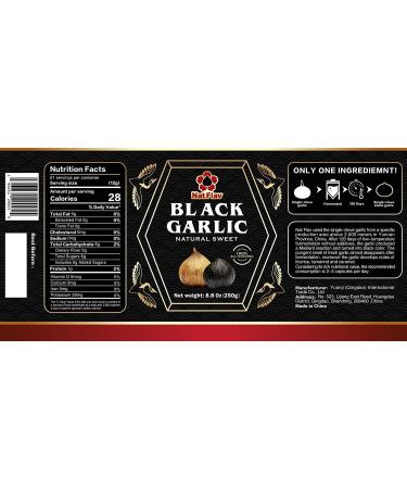 Nat Flav Whole Black Garlic 8.8 Oz (250g) - Fermented 120 Days, High Antioxidants, Non-Additives, Ready to Eat Healthy Snack - Buy Online on SooperMarket.com