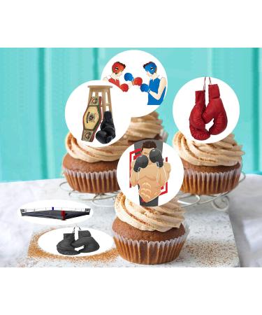 24 x Pre-Cut Boxing 3 Edible Stand up Wafer Paper Cupcake Toppers Cake Decorations Birthday Party Sport Martial Art - Buy Online on SooperMarket.com
