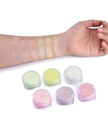 UV Glow Body Face Glitter Gel - 6 Colors Luminous Chunky Glitter - Self-Adhesive UV Black Light Glitter for Body, Face, Hair, and Eyeshadow - Perfect for Carnival, Party, Halloween Makeup - 01 Set - Buy Online on SooperMarket.com