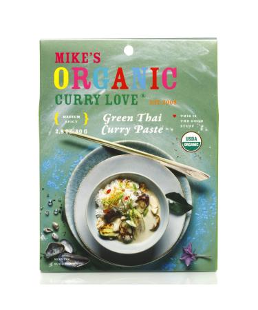 Green Thai Curry Paste ORGANIC. VEGAN. DAIRY FREE. SUGAR FREE. KETO FRIENDLY. MADE IN THAILAND. | 1 x 2.8 oz Green Thai Curry Single