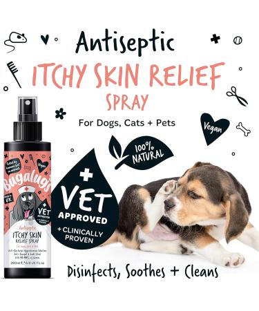 BUGALUGS itchy dog skin relief Antiseptic spray for dogs puppy cats & pets - Dog grooming Antibacterial Antifungal for dog itchy skin relief- use with our dog shampoo sensitive skin 200ml Spray - Buy Online on SooperMarket.com