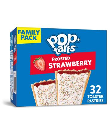 Pop-Tarts, Breakfast Toaster Pastries, Frosted Strawberry, Proudly Baked in the USA, Family Pack, 54.1oz Box (16 Count)